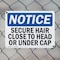 Signmission Secure Hair Close To Head Or Under Cap, 14 in W x Rectangle, Plastic OS-2PACK-NS-P-1014-L-16548 - alternate 6